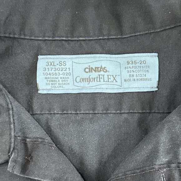 Vintage Navy Blue Button Front Collared Cintas Workwear Shirt ‘LARRY’ 3XL - Picture 4 of 5